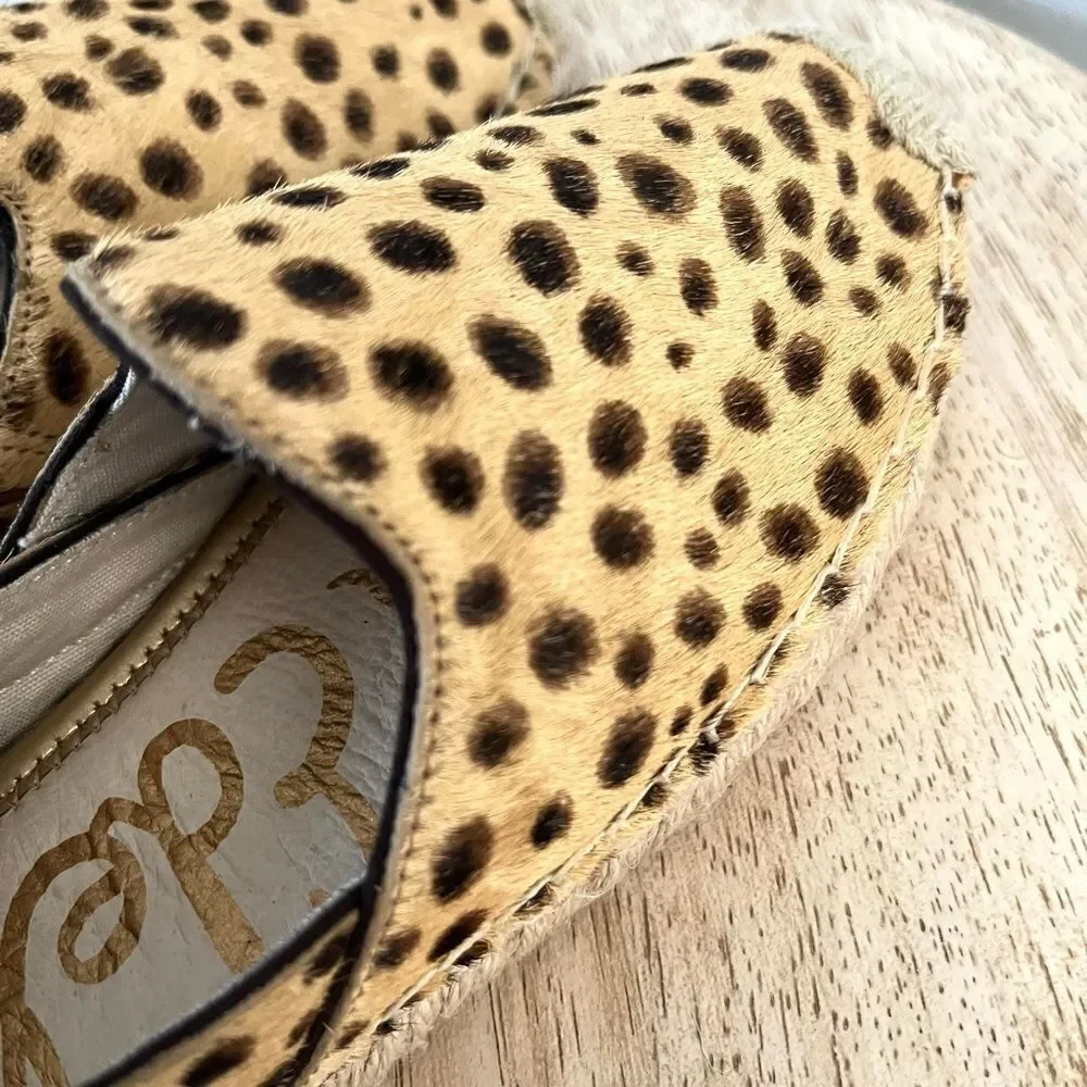 Sam‎ Edelman Kesia Espadrilles in Leopard with Jute Soles Size 6 NWOB